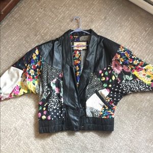 Vintage 1980s Avanti leather patchwork jacket